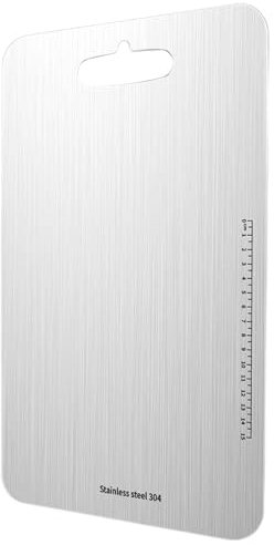 Tagliere in titanio, in acciaio inox 304, su entrambi i lati, utensili da cucina utilizzabili per il taglio, 25 x 36 cm