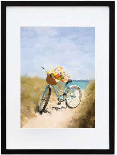 KIMREAL A2 Posterrahmen in Schwarz, A2 Wandrahmen mit A3-Passepartout, A2 Holz-Bilderrahmen für A3 Fotos, zum Aufhängen horizontal und vertikal