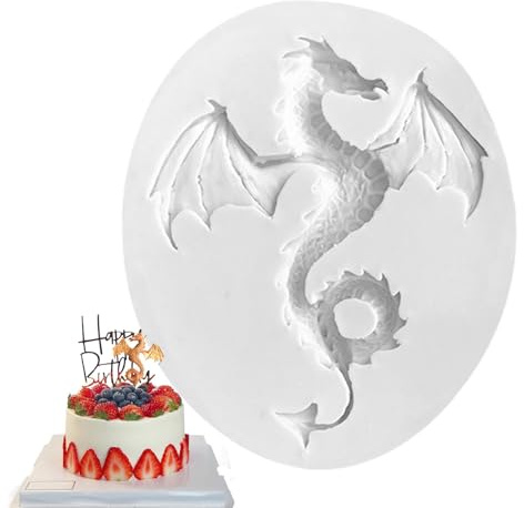Drachen-Silikonform, Drachenform – Schokoladen-Silikonform, Harzform – Epoxidharz-Formen für -Harzguss, Fondant-Drachen für die Herstellung von P