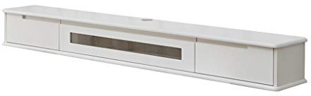 IUBGFTO Meuble TV Mural Chambre Salon avec Tiroir Étagère Murale Étagère Flottante Armoire Murale Suspendue Décodeur Routeur Console TV Meuble TV Étagère de Rangement pour Jouets Photo (Blanc 120 Cm)