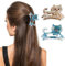 2 Piezas Horquilla de Gato, Pinzas de Pelo, Pinza Pelo Pequeña Hair Clips de Mate Antideslizantes para El Pelo de Mujer Pinzas Rectangulares (Azul + Albaricoque)