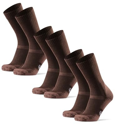 DANISH ENDURANCE Merino Wandersocken, Outdoor & Trekking-Socken, Wollsocken, Thermosocken, Anti-Blasen, Gepolstert, für Herren, Damen & Kinder, 3 Paar Braun 48-51