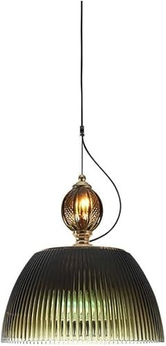 Générique Lustres en verre vert foncé dégradé de style rétro japonais, lampe suspendue réglable Luminaire Chandelier