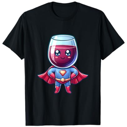 Super-verre de vin mignon super-héros super-héros T-Shirt