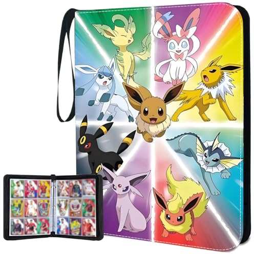 Trading Card Binder 900 Pockets, 9 Pocket Premium Card Album Folder with 50 Double-Sided Removable Sleeves, Zipper Carrying Card Holder Display Storage Case for Boys Girls Birthday Gifts