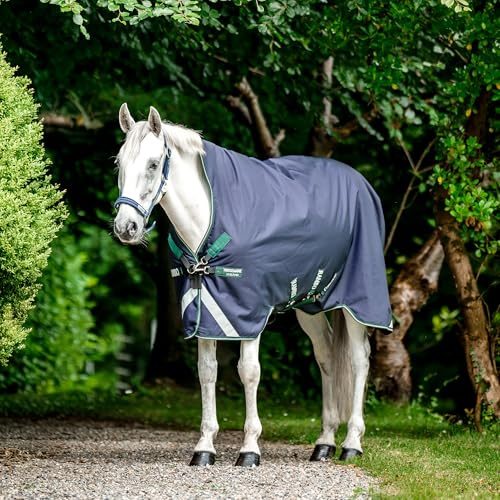 Rambo Wug Turnout Blanket, 400 Gram, Navy/Hunter Green, 84
