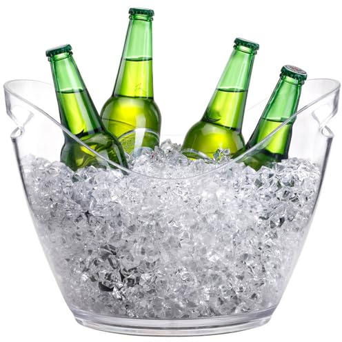 Bier Kühler, 4 L/8 L/12 L Eiskübel aus PET-Kunststoff for Getränke, Wein und Bierflaschen