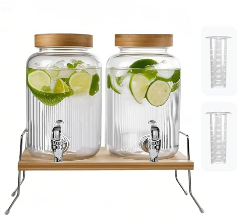 pantrytine Dispensador de Bebidas con Grifo - Dispensador de Agua nevera - Dispensador Agua Cristal - Jarra con Grifo