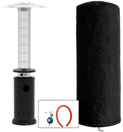 TEMPO STYLE - Gasofen für den Außenbereich Eclissi | Schnellheizer 360° mit Propan - Leistung 13 kW Abdeckung und Regler inklusive | Modernes Design, geeignet für Flaschen 5-10 kg für Garten, Terrasse