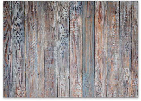 100 Tischunterlagen in Shabby-chic Holz-Optik I DIN A3 eckig I Platzset aus Papier in braun blau, modern I Einweg Tischset I dv333