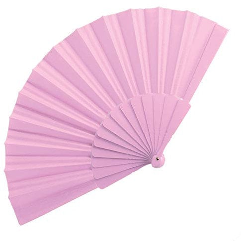 eBuyGB Folding Handheld Pretty Hand Fan Wedding Party Accessory Pocket Sized Fan For Wedding Gift, Party Favors, DIY Decoration, Summer Holidays, Home Décor , Pink