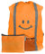 EAZY CASE Rucksack Schulranzen Regenschutz, Schutzhülle mit Reflektorstreifen, Regenüberzug, Regenschutzhülle wasserabweisend mit Reflektor und Tasche mehr Sicherheit im Straßenverkehr, Smiley Orange