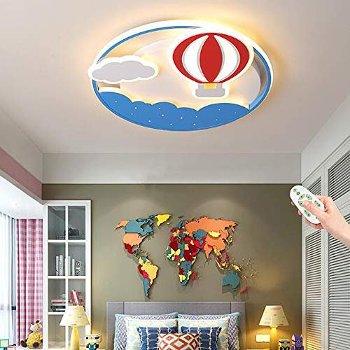 Deckenleuchte Kinderzimmer LED Heißluftballon Wolkenlichter Dimmbar Cartoon Deckenlampe Kinderleuchten Junge Mädchen Schlafzimmer Wohnzimmer Kinderzimmerlampe Blau Pendelleuchte,40cm
