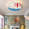 Deckenleuchte Kinderzimmer LED Heißluftballon Wolkenlichter Dimmbar Cartoon Deckenlampe Kinderleuchten Junge Mädchen Schlafzimmer Wohnzimmer Kinderzimmerlampe Blau Pendelleuchte,40cm