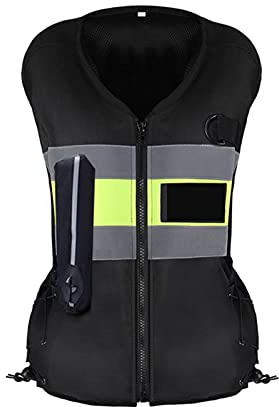 YXYECEIPENO Motorrad-Airbag-Weste Reiten Reflektierende Weste Wiederverwendbarer, Mechanischer Trigger-Airbag Männer Und Frauen Wenden Lokomotive Radfahren, Reiterweste Auf