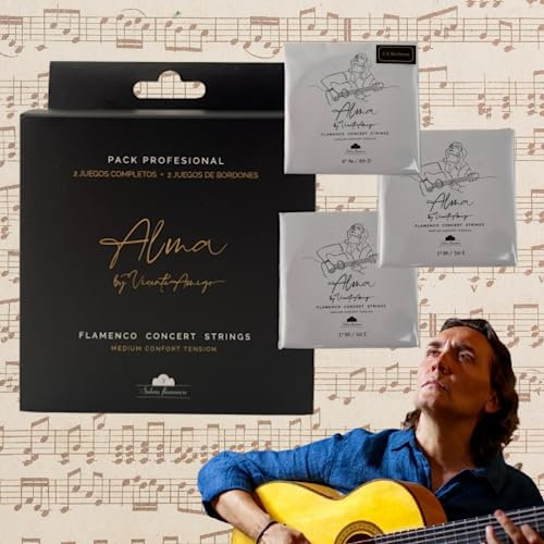 CUERDAS GUITARRA PACK PROFESIONAL ALMA by VICENTE AMIGO Solera Flamenca STRINGS (2 sets completos + 2 sets bordones)