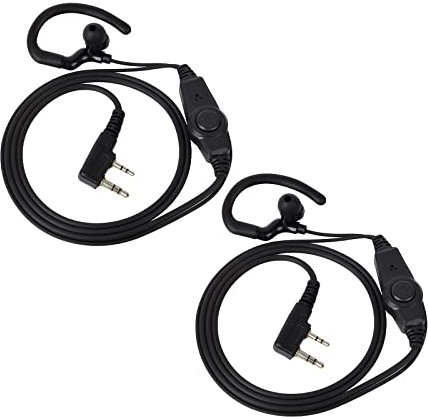 UAYESOK G-Form Funk-Headset 2 Pin Bodyguard Polizei-Ohrhörer für Kenwood TK-320 TK-3201 TK-3501 Baofeng UV-5R 888S UV-82 Retevis Esnyic Walkie Talkie mit PTT-Mikrofon (2 Stück)