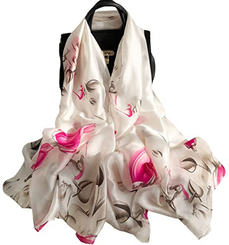prinfantasy Halstuch Damen Frühling Bunter Schal Damen Bunter Schal Frauen Schal Tuch Scarf Tuch Seidentuch Damen Seide Quadratisch Halstuch Tuch Geschenk M180035
