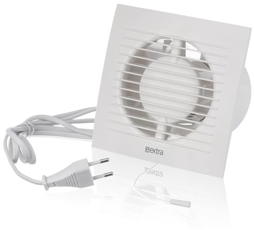 ABOUT VENT Ø 100mm Badlüfter Fan mit Zugschnur und Stecker - Weiß Abluftventilator - Ventilator zur Belüftung in WC und Bad gegen Feuchtigkeit