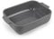 PEUGEOT - Bandeja rectangular de cerámica para horno - 25 cm x 16,8 cm x 6,2 cm - Capacidad: 1,4 L - 2-3 porciones - Fabricado en Francia - Color gris claro