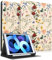 Pegmode for iPad 9th/8th/7th Generation Case Women Girls Cute Flower Folio Cover Girly Pretty Kawaii Floral Design With Pencil Holder Smart Cover for Apple iPad 9/8/7 Gen Cases A2602 A2270 A2197