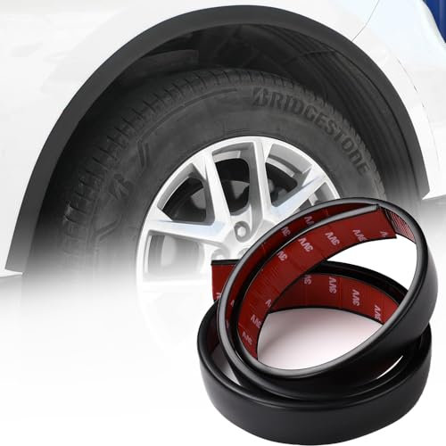 Blueshyhall 2 Pezzi Protezione Passaruota Auto, 1,5 m x 3,5 cm Copriruota Auto Parafango Allargamento Universale, Forma a L Protezione per Ruote Auto, Strisce di Protezione Sopracciglia Auto Nero