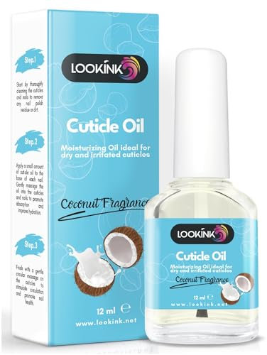 Professional Nail Cuticle Oil 12 ml - Hydrating and Nourishing Coconut Fragrance Cuticle Oil for Perfect Hands and Feet - Cuticle Softener for Professional Nail Care
