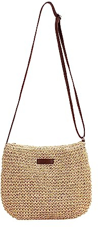 Sac à Bandoulière Femme Plage Tissé Paille Mode léger Petit Sac a Main Portable Élégant épaule Sac Sacoche Pour Shopping Travail Cadeau Femme