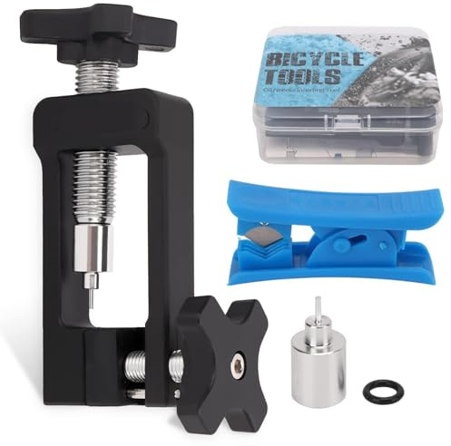 Mountain Bicycle Brake Oiling Needle Tool, MTB Hydraulic Disc Brake Hose Fitting Oiling Needle Inserting Tool Set, with Line Cutter, for Road Bicycle Repair