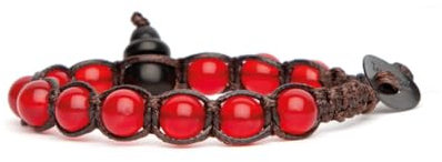 VLNET | Bracciale Tamashii Originale Tibetano | pietre naturali e Calabash in Shungite | Unisex Taglia Unica | Benedetto dai Monaci Tibetani (agata rosso passione)