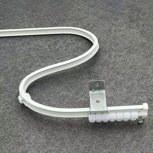 UQACHG Gebogene Vorhangschiene zur Decken- und Wandmontage, Flexible, biegbare Raumteiler-Fensterschienen aus weißem Aluminium, für Erkerfenster, Dusche, Schrank, Wohnmobi,Wall Mount-9m/29.5ft