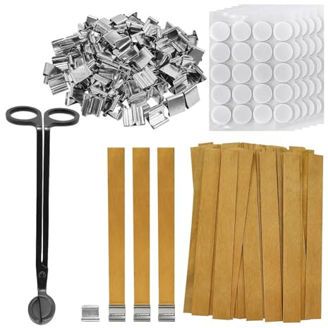 TsoLay Wood Wicks for Candles Making Wooden Candle Wicks,with Trimmer Natural Crackling Wooden Wicks for DIY Candle Making