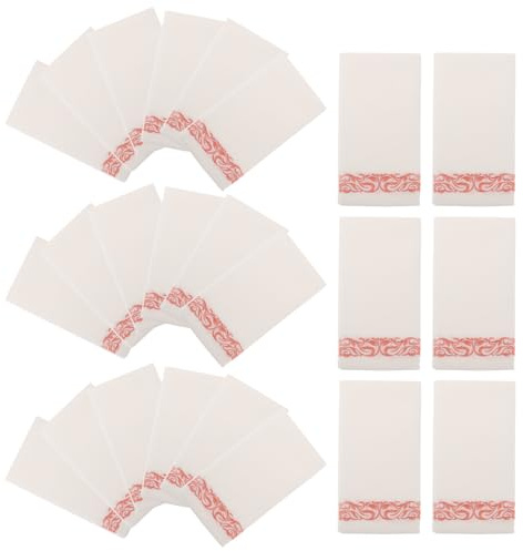 FUNNETOYU 50 Feuilles Tissu De Fête De Cuisine Occidentale Serviette De Table Serviettes à Main Damiser Napkins De Réception De Mariage Rose Gold