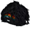Kuyou Winter Lustige Strick Beanie Mütze Skimaske mit Bart (Schwarz)