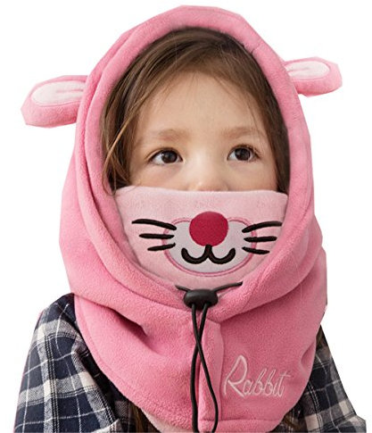 Chilsuessy Kinder Winter Schnee Hüte Skimütze Schalmütze Schlupfmütze Sturmhaube Schalmütze für Jungen und Mädchen, Pink, 52cm