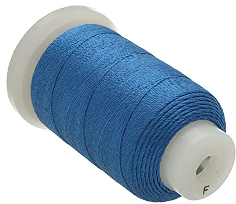 The Beadsmith Pure Silk Cord – Royal Blue, Size F (0.348 mm/0.0137”), 140 Yards (420 ft), 1/2-Ounce Spool