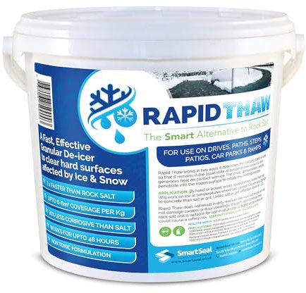 SmartSeal Rapid Thaw - 10KG - Fast-Acting Snow & Ice Melter for Paths, Driveways & Patios – Powerful Alternative to Rock Salt Grit – Non-Corrosive, Biodegradable, No Residue – Works in Extreme Cold