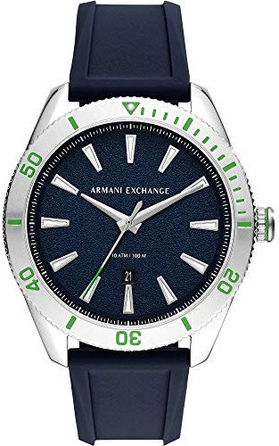 Armani Exchange Homme Analogique Quartz Montre avec Bracelet en Silicone AX1827