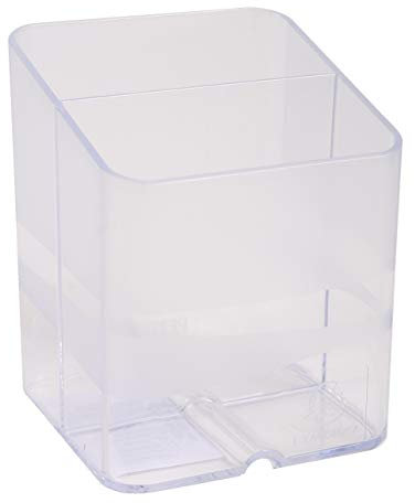 Exacompta 67723D 10er Pack Premium Stiftehalter Pen-Cube mit 2 Fächern für mehr Ordnung auf dem Schreibtisch Stifteköcher Stiftebox Aufbewahrungsbox Organizer kristall