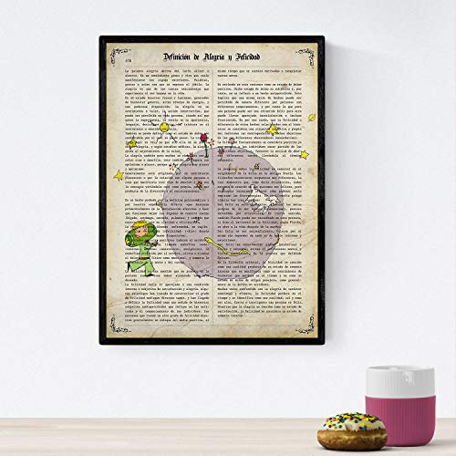 Nacnic Poster Der kleine Prinz für kleine Kinder. Prince Schlange Folie Schafe und Blumen mit Definitionen. Postere und Illustrationen für Kindergeschichten. A4-Format
