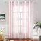 MIULEE Gardinen Gestreift Transparent mit Ösen, Voile Vorhänge Wohnzimmer Modern 2er Set, Vorhang Schlafzimmer Transparent mit Hellrosa Weiss Gestreift, Vorhang Halbtransparent Streifen 140X175 cm