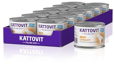 KATTOVIT - Urinary Nassfutter für Katzen | Katzen-Nassfutter als Alleinfuttermittel in der Dose. Diätfutter für ausgewachsene Katzen mit Harnwegserkrankungen | 12 x 185 g Huhn