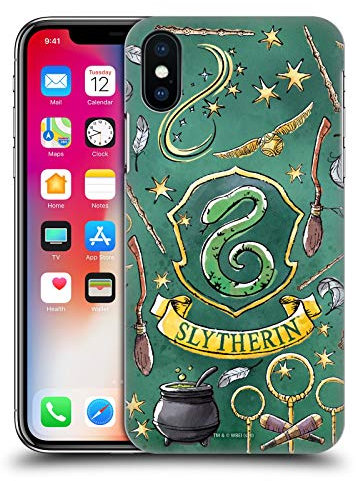 Head Case Designs Officially Licensed Harry Potter Slytherin Pattern Deathly Hallows XIII Hard Back Case Compatible With Apple iPhone X/iPhone XS