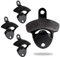 4 PCS Wall Bottle Opener, Metal Wall Mounted Beer Bottle Openers, Wall Mount Soda Bottle Top Catcher, for Outdoor Bars Garden Outside Cabinet Wall Mount Cap Openers (Modern - Black)
