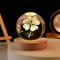60mm 3D Laser Erde Vier Kleeblatt Gravierte Rose Kristallkugel Miniatur Blume Globus Glaskugel Dekoration Ornament (80mm Klee)