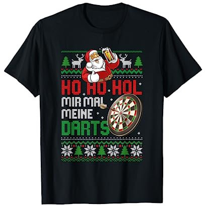 Hässliche Weihnachten Darts Geschenk Ugly Christmas Ho Ho Ho T-Shirt