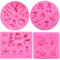 ZSWQ 3D Backformen Weihnachts Schneeflocke Fondant-Formen backen Schokolade DIY Rosa Dekoration Backwerkzeug für Kuchen(4 Pcs)