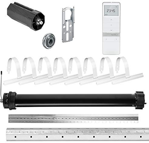 NOBILY Rolladen-Komplett-Set f. 60mm Achtkantwelle Mechanischer Funk Maxi-Rolladenmotor 20Nm + Rolladen Handsender + Mechanik-Set, Gesamtlänge bis 2,75 Meter