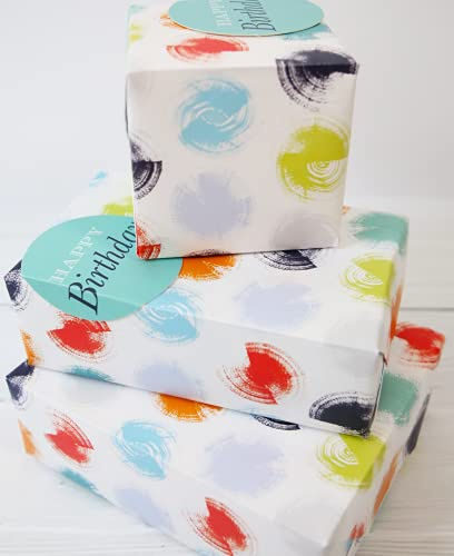 Abacus Cards 12371A Geschenkpapier mit 2 Bögen und 2 Etiketten, ohne Kunststoff, mehrfarbig