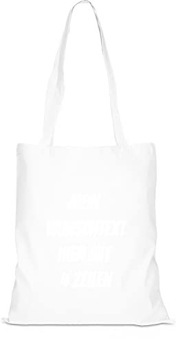 GERLINOVA Jutebeutel bedrucken mit Wunschtext, Stoffbeutel mit langen Henkeln, 100% Baumwolle